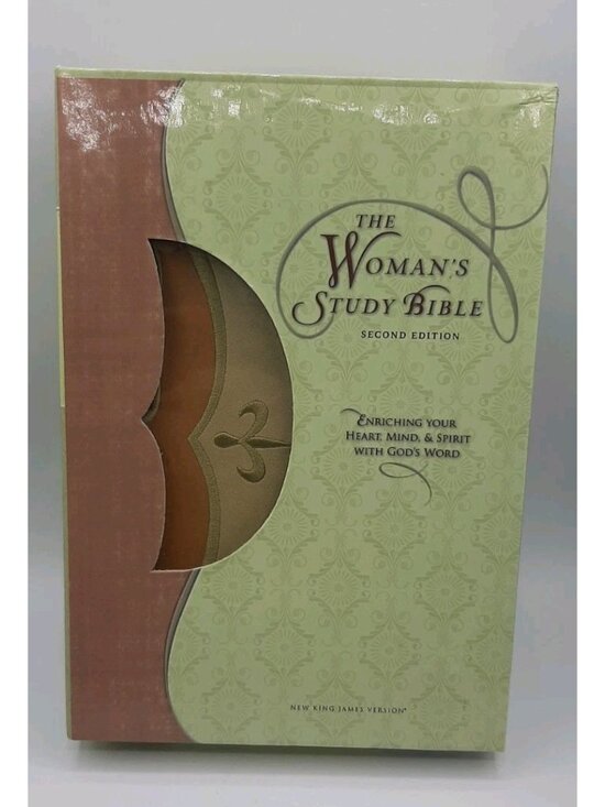 The Womans Study Bible New King James NKJV Tan Cream Leathersoft Nelson 2006 - Picture 2 of 11